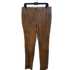 Chicos Vegan Suede Leather Pants Chicos Size 1 8 Boho Western Rugged Biker Fall